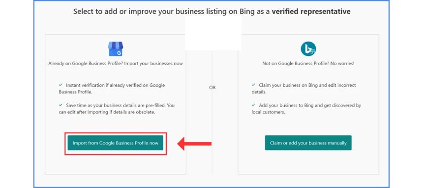 Bing Places setup