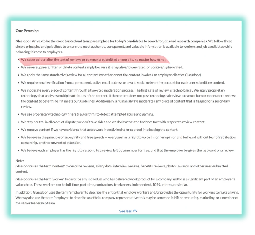 glassdoor community guidelines