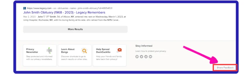reporting content to DuckDuckGo step 2