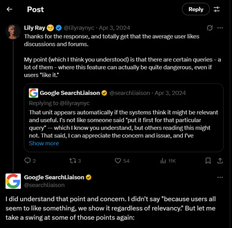 why does google favor reddit posts