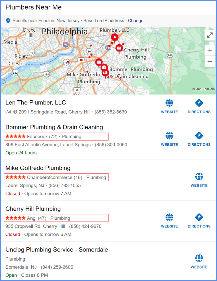 Bing Places reviews
