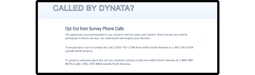 How to stop Dynata calls