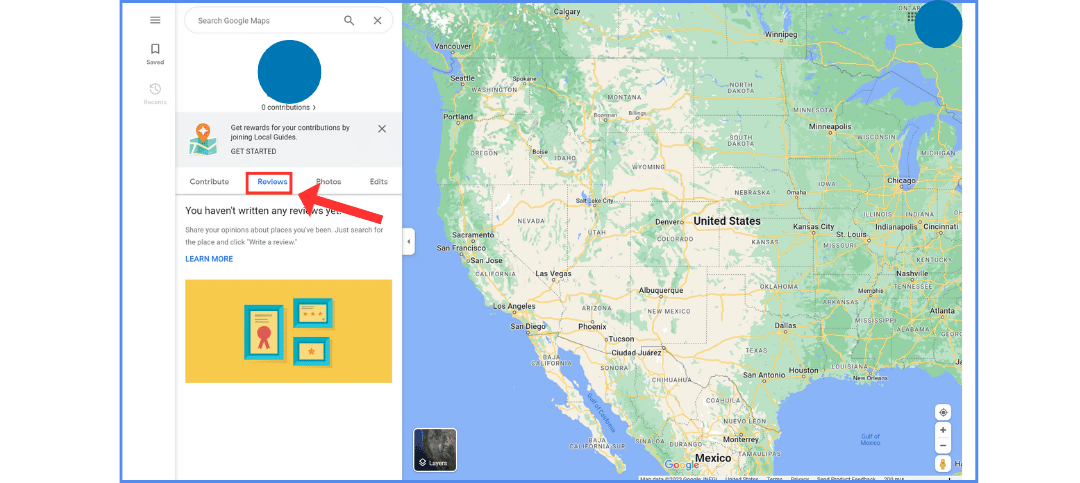 Launch Google Maps to find my reviews step 3