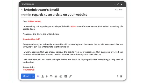 asking for article removal
