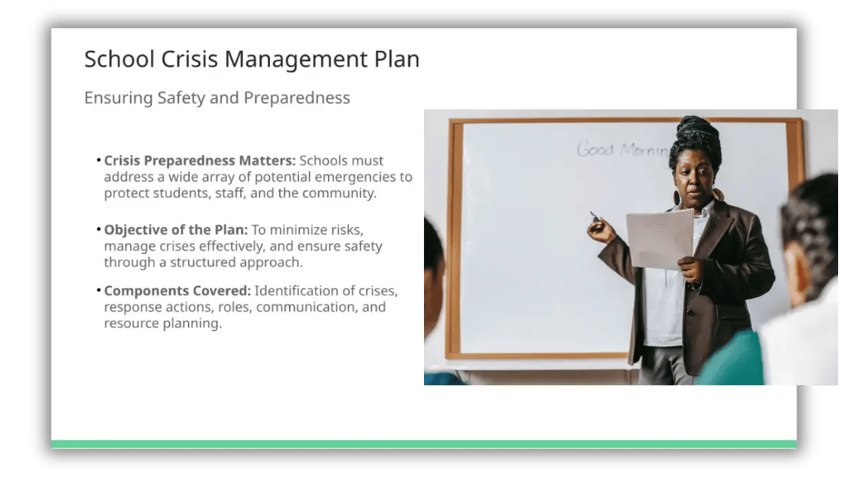 crisis management plan for a school