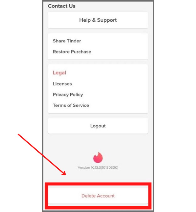 delete tinder account permanently
