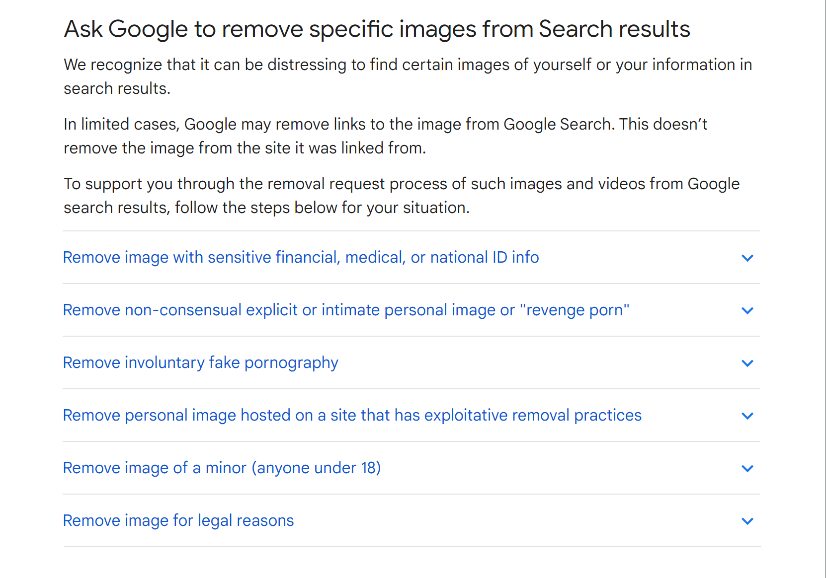 remove an image from Google Search