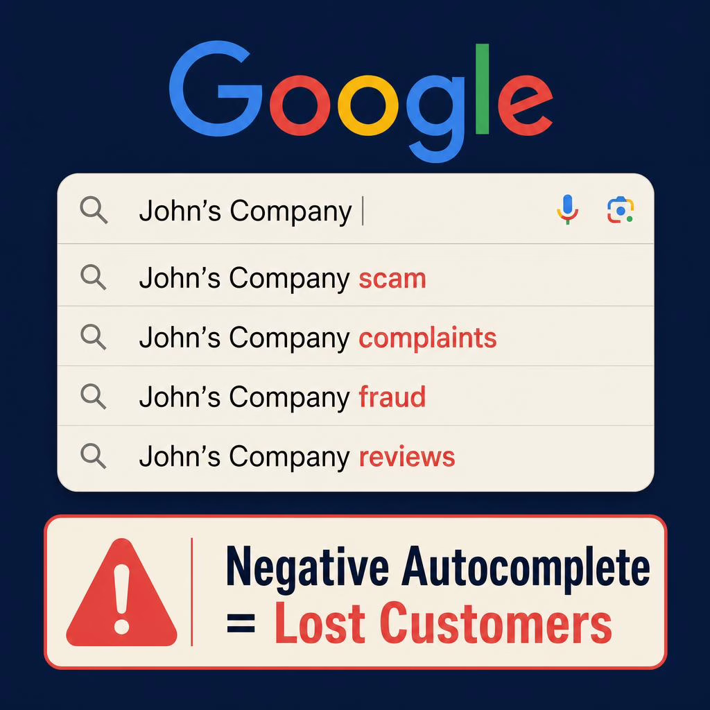 Negative Google autocomplete suggestions and the reputation damage they cause