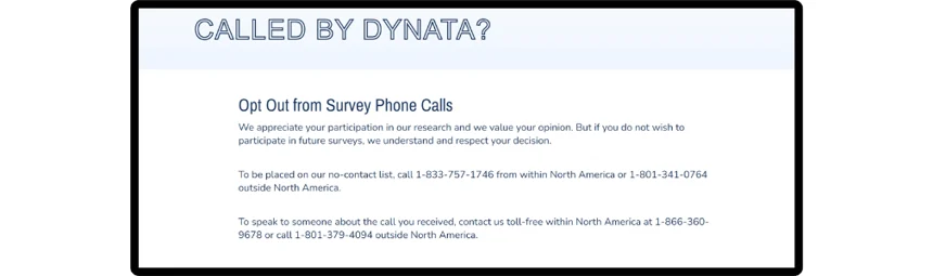 How to stop Dynata calls