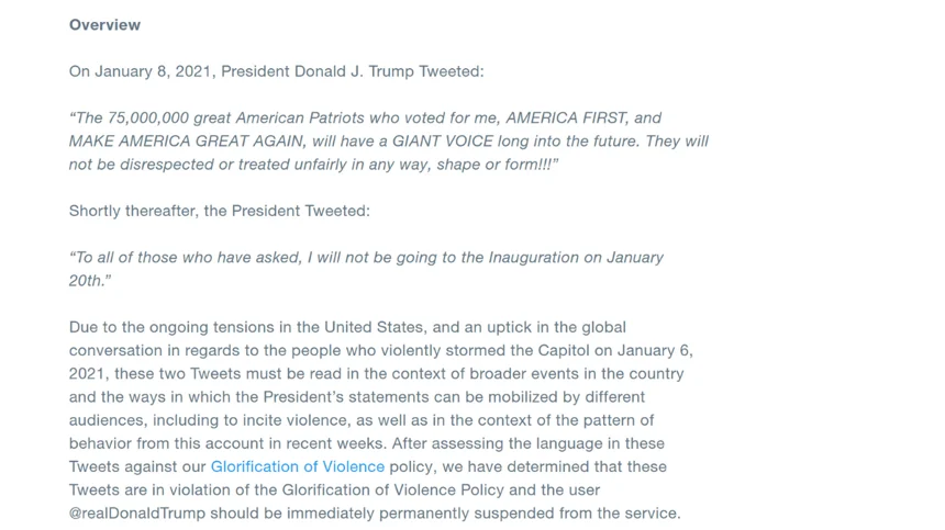 Political Twitter Ban