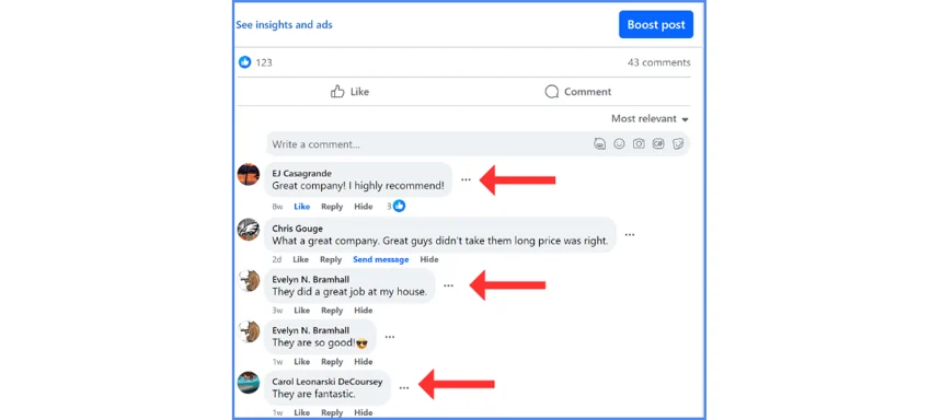 ask for reviews on social media