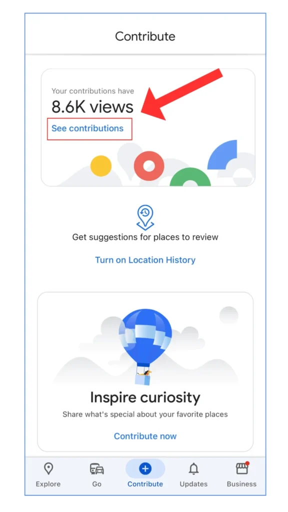 find my google reviews on mobile step 2