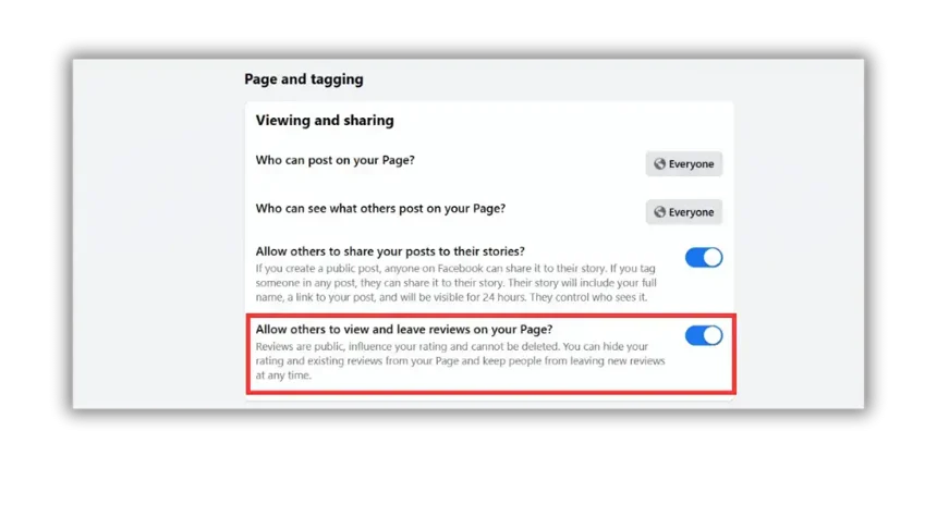 how to remove facebook reviews