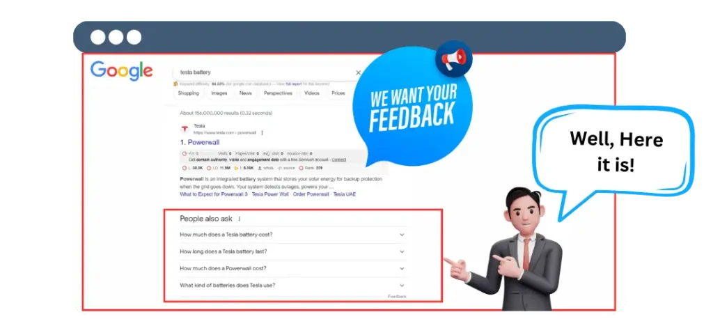 people also ask section