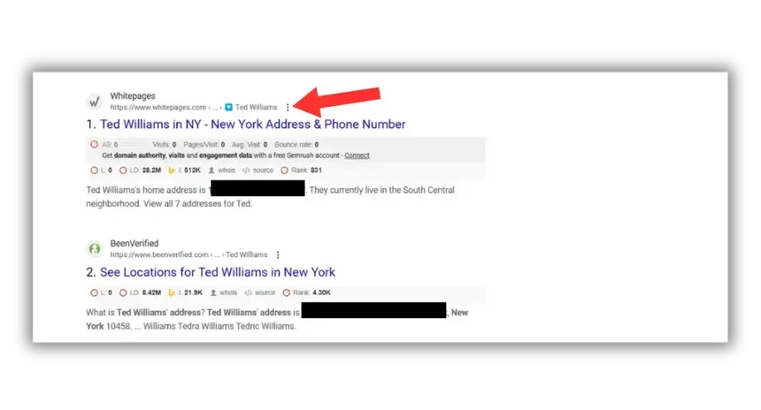 request to remove a google search result