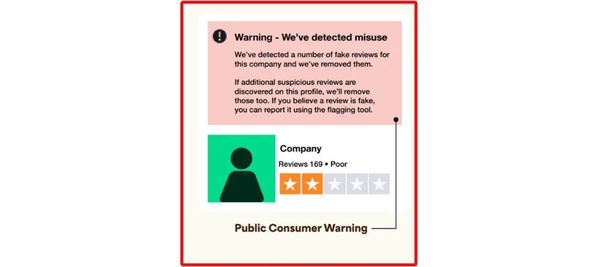 trustpilot fake review warning