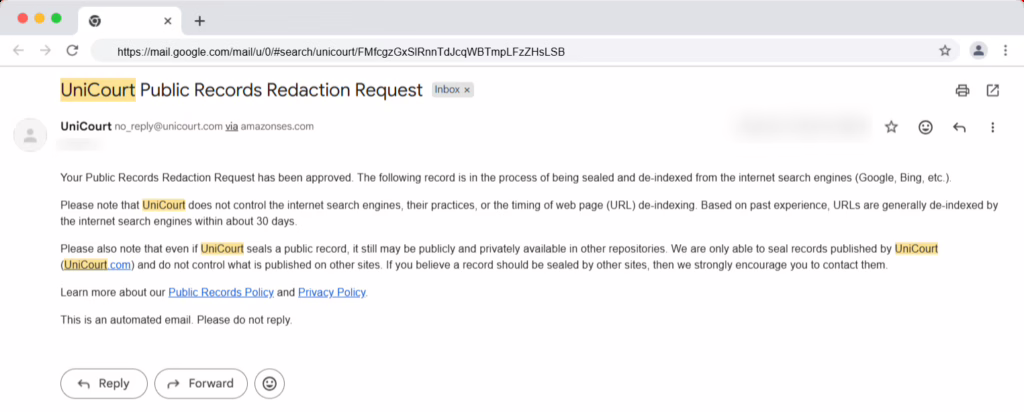 unicourt approved removal