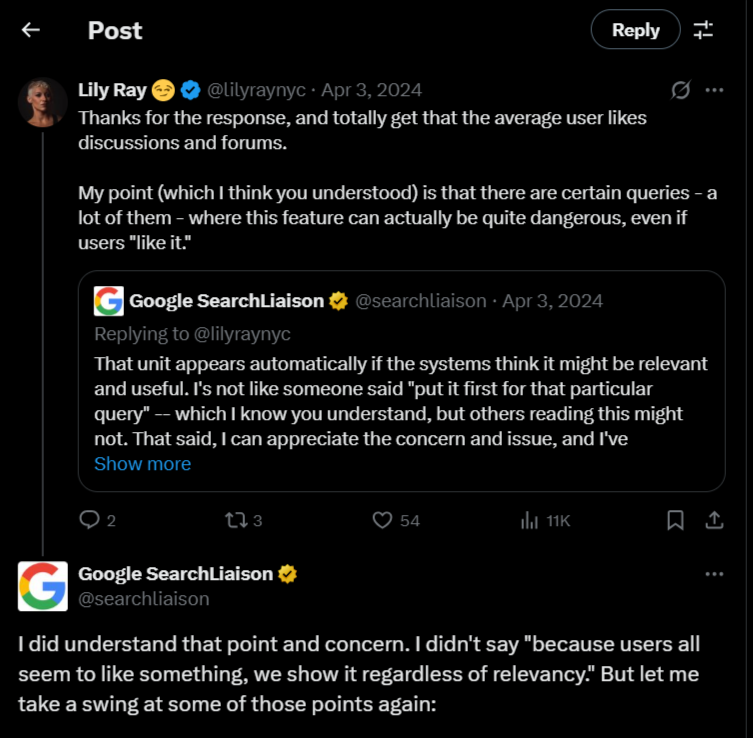 why does google favor reddit posts