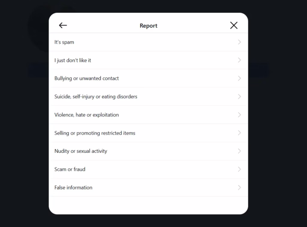 report instagram account 4