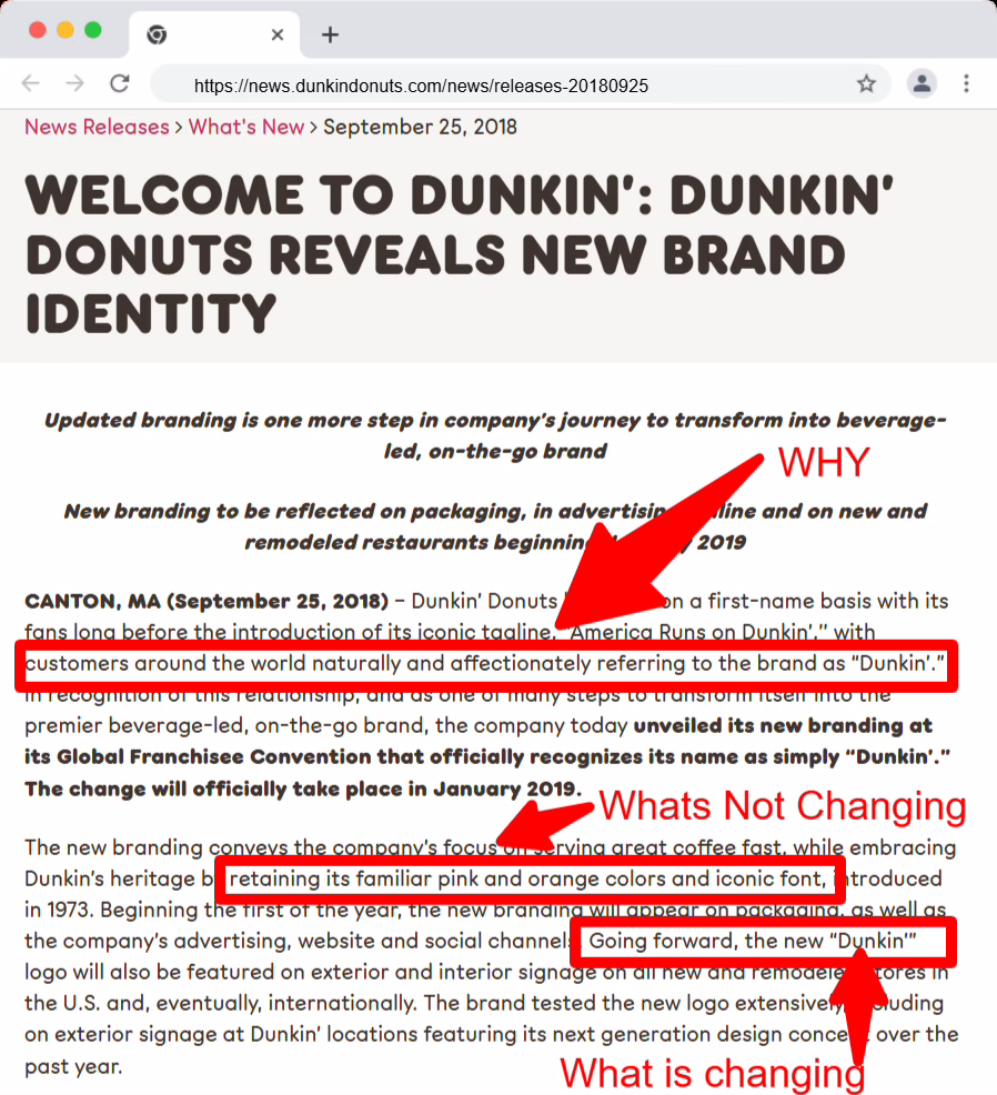 dunking name change announcement