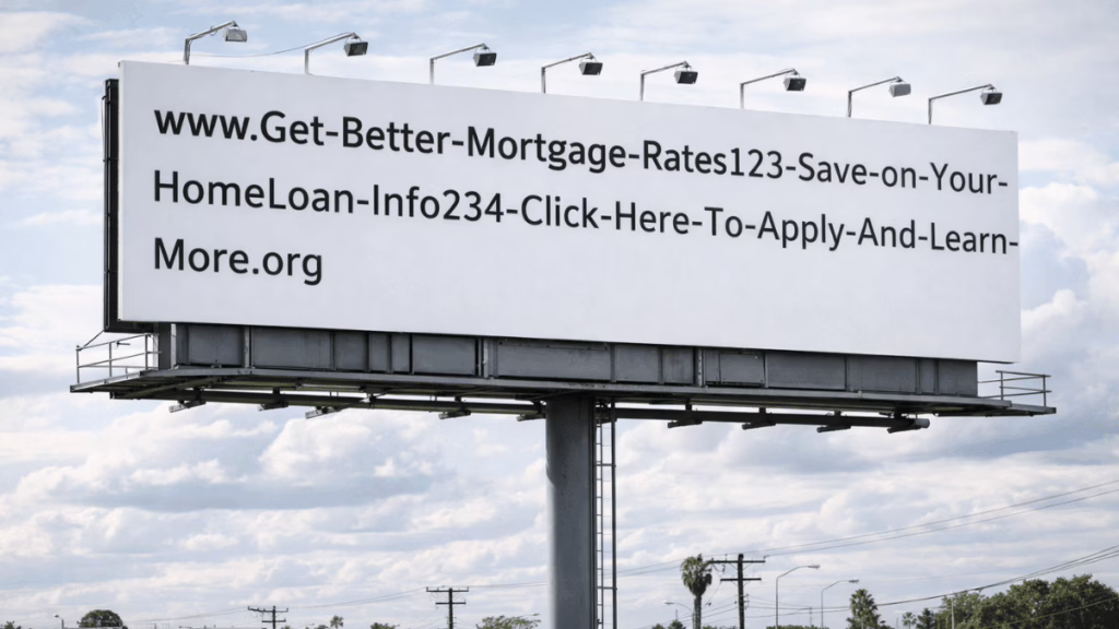 long URL on a billboard