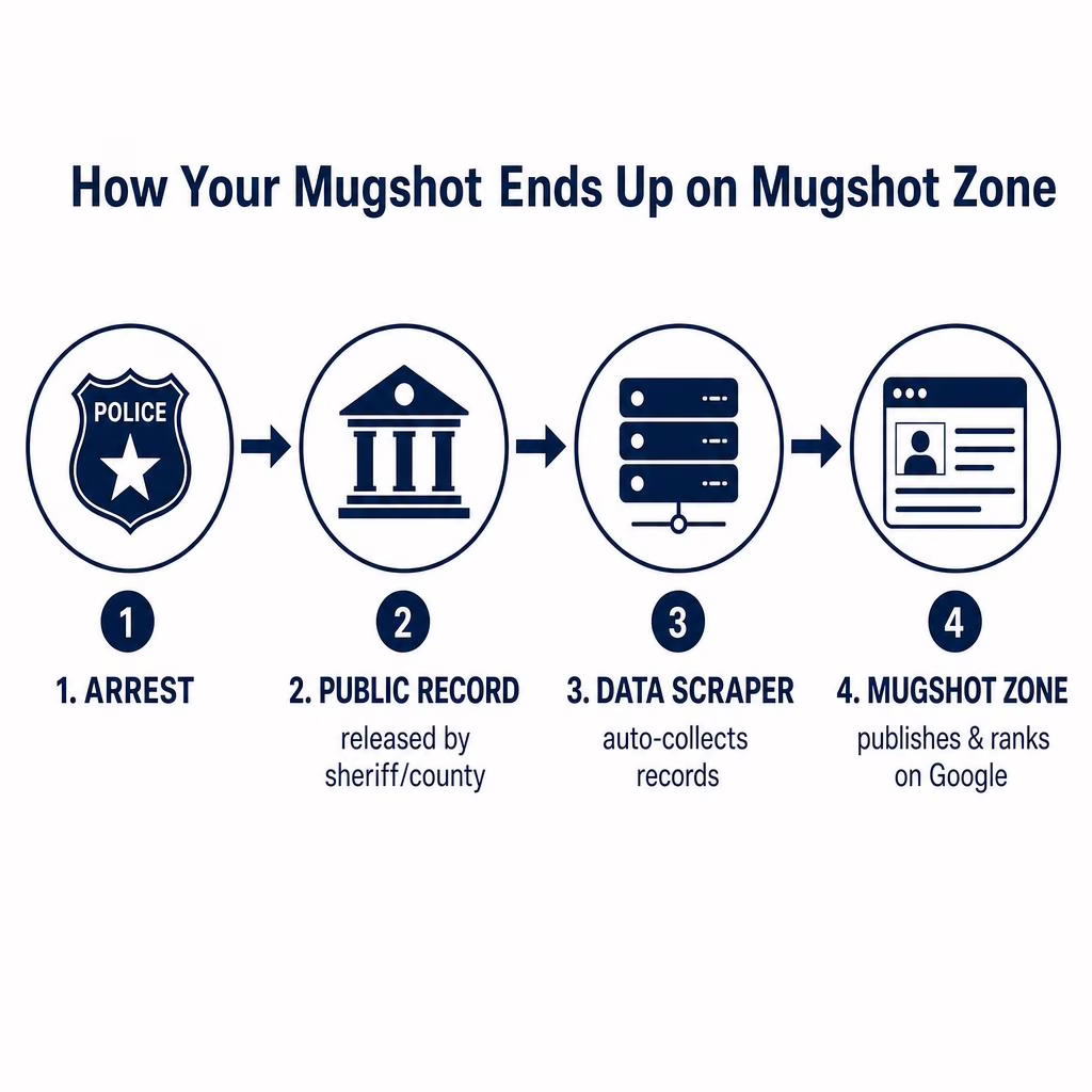 How mugshot sites collect arrest records and booking photos