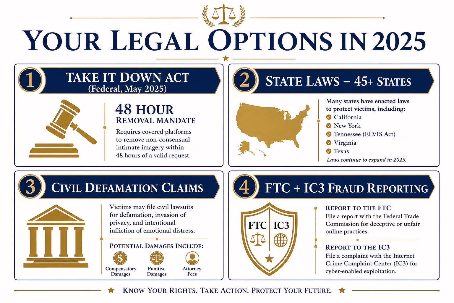 Legal options for deepfake victims in 2025