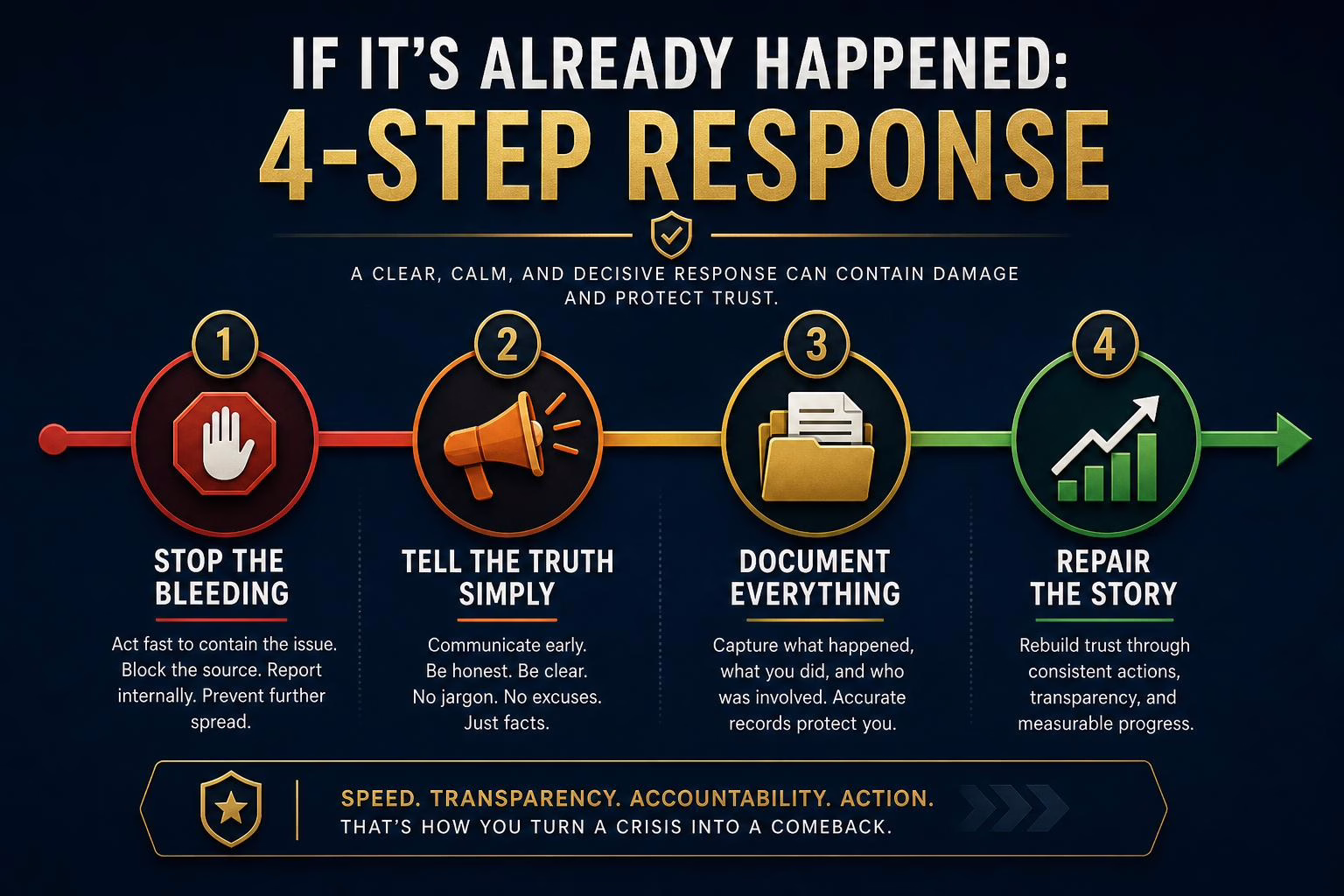 Executive impersonation response plan after damage is done