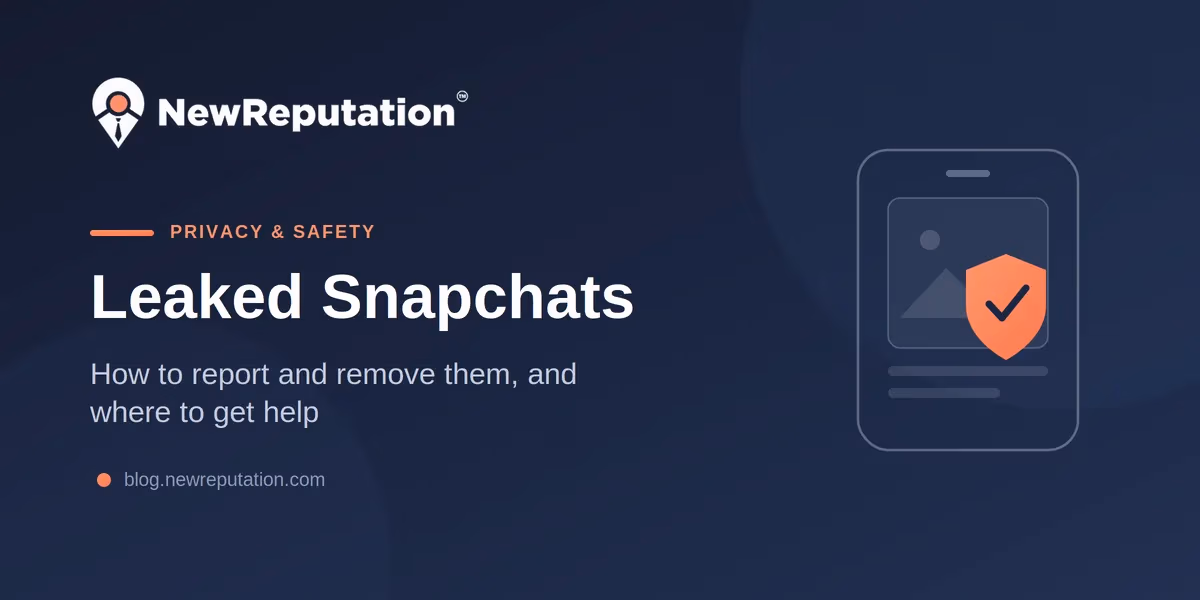 Phone showing a protected private image with a shield, on how to report and remove leaked Snapchats